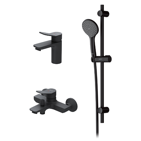 Набор 2 смесителя с душевой лейкой AM.PM X-Joy F42985A00 шланг 1750, черный: фотография 1