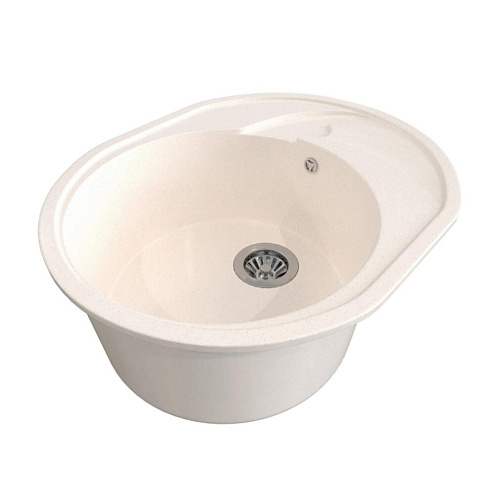 Мойка ML-GMS08 СТАНДАРТ овальная с крылом, белый (331), 460х570х170 мм: фотография 1