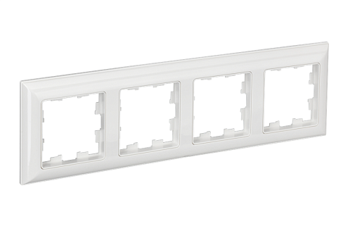 Рамка 4-местная BRITE РУ-4-Бр белый/белый IEK BR-M42-12-K01: фотография 1