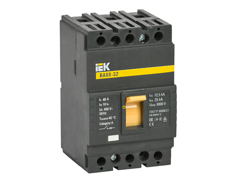 Выключатель автоматический 3п 40А 25кА ВА 88-32 IEK SVA10-3-0040: фотография 1