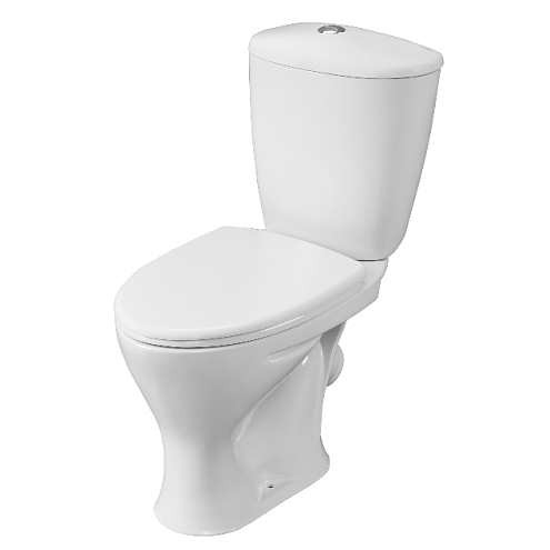 Унитаз-компакт Santeri Версия белый, с арматурой и сиденьем, косой выпуск  : фотография 1