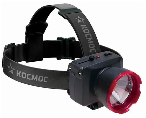 Фонарь светодиодный аккум. налобный LED 2 режима 1Вт 500мА.ч зарядка от сети 220В Космос KOCAccuH1WLED: фотография 1