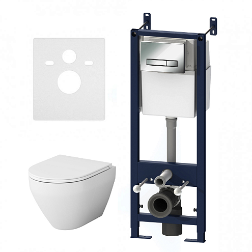 Комплект инсталляция AM.PM IS30251.701700 с подвесным унитазом Spirit FlashClean, с микролифтом и клавишей смыва хром глянец: фотография 1