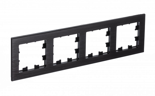 Рамка 4-местная AtlasDesign Nature металл оникс Systeme Electric ATN312304: фотография 1