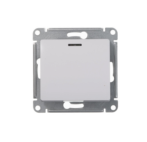 Переключатель проходной 1-клавишный Glossa 10А IP20 (сх.6а) 10AX с подсветкой механизм белый Systeme Electric GSL000163: фотография 1