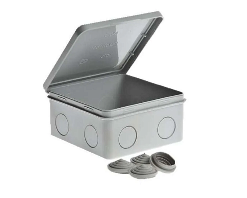 Коробка ОП Тусо распаячная 100х100х50мм откидной крышка IP54 Ruvinil 67044: фотография 1