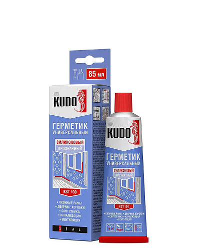Герметик KUDO KSK-100 силиконовый универсальный, прозрачный, 85мл: фотография 1