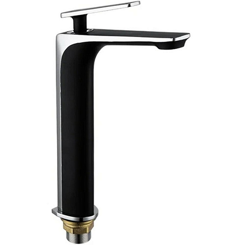 1057-2 Смеситель Тюльпан Frap d-35 Высокий (черный/хром): фотография 1