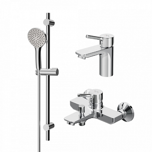 Набор 3в1: 2 смесителя с душевой лейкой AM.PM X-Joy S F40985B00  шланг 1750, хром: фотография 1