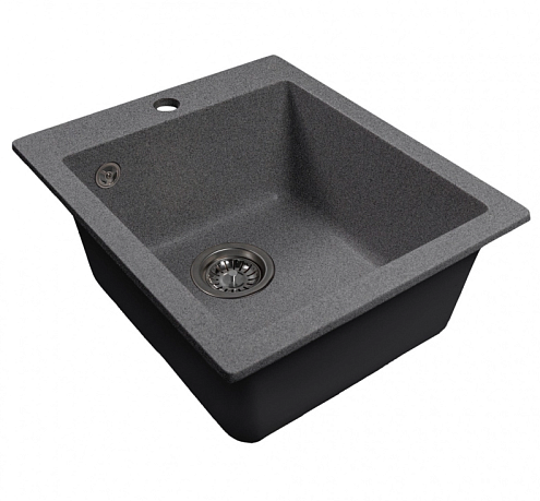 Мойка ML-GMS118 СТАНДАРТ прямоугольная, темно-серый (309), 492х417х190 мм: фотография 1