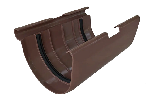 Муфта желоба ПВХ, коричневый, АльтаПрофиль: фотография 1
