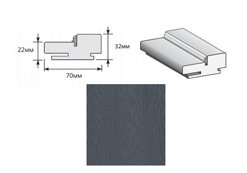 Коробка &quot;Т&quot; ЭКО Stormy Wood МДФ 2070х70х32 (у,п) M: фотография 1
