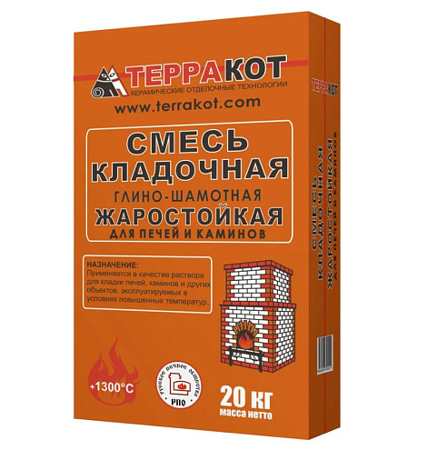 Смесь кладочная жаростойкая для печей и каминов &quot;Терракот&quot; 20кг: фотография 1