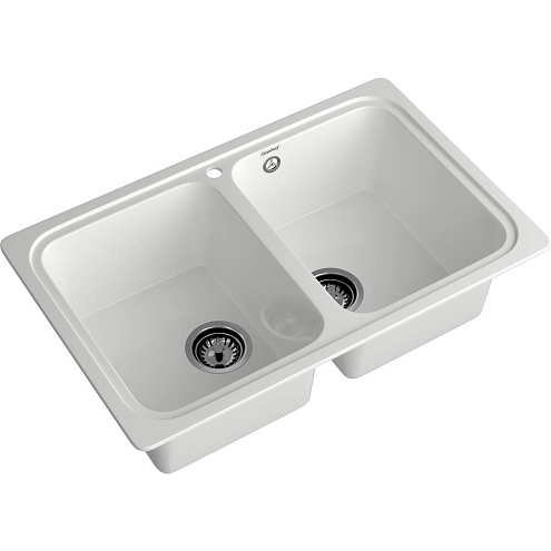 Мойка GRANFEST GF-S780K 2 чаши 780х500 мм иней: фотография 1