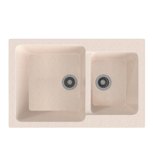 Мойка ML-GMS13 СТАНДАРТ двухчашевая, бежевый (328) , 775х505х200 мм: фотография 1
