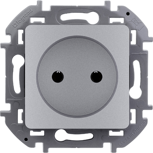 Механизм розетки 1-м СП Inspiria 16А IP20 250В 2P алюм. Leg 673712: фотография 1