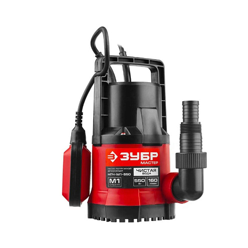 Дренажный насос ЗУБР НПЧ-М1-550 с минимальным уровнем откачки, 550 Вт: фотография 1