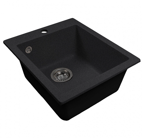 Мойка ML-GMS110 Стандарт прямоугольная, черный (308), 497х440х175 мм: фотография 1