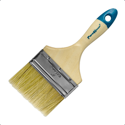 Кисть "ЕВРО", 100мм, натуральная щетина, для всех ЛКМ, РемоКолор: фотография 1