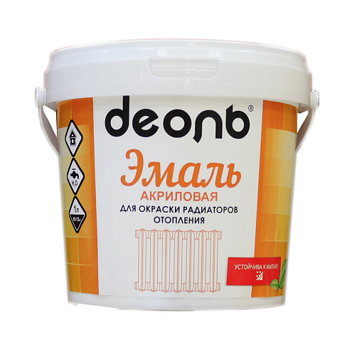 Эмаль акриловая для радиаторов отопления «ДЕОЛЬ», белая полуглянцевая, 1кг: фотография 1