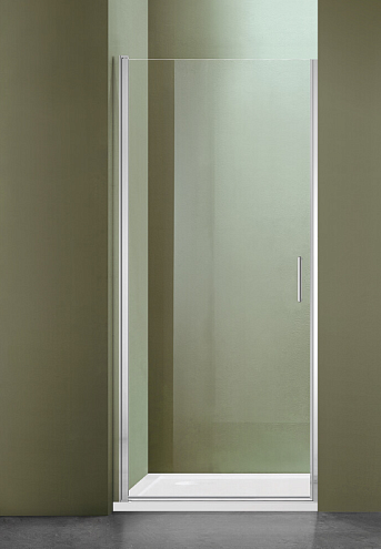 Душевое ограждение SANTREK AQUA Luna- DP- 800-C-Chrome 800х1850 прямое, стекло прозрачное 5мм, профиль Хром: фотография 1