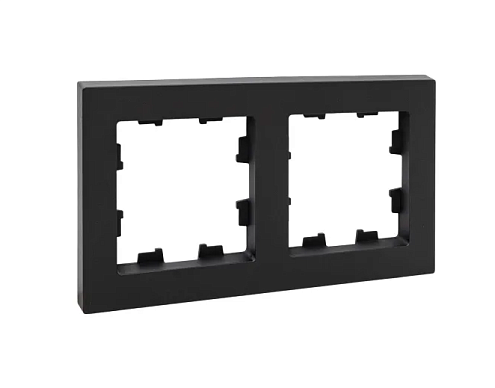 Рамка 2-местная Эпика пластик черный EKF UP1-FPB-02: фотография 1