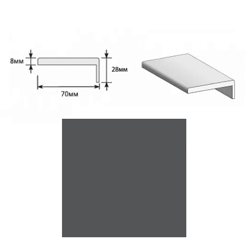 Наличник &quot;Т&quot; ПЭТ Stormy Silk МДФ Тип-0 2150х70х8 (20х3): фотография 1