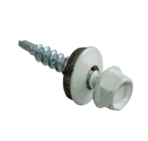 Саморезы кровельные с буром 5,5х19 белые уп.70шт: фотография 1