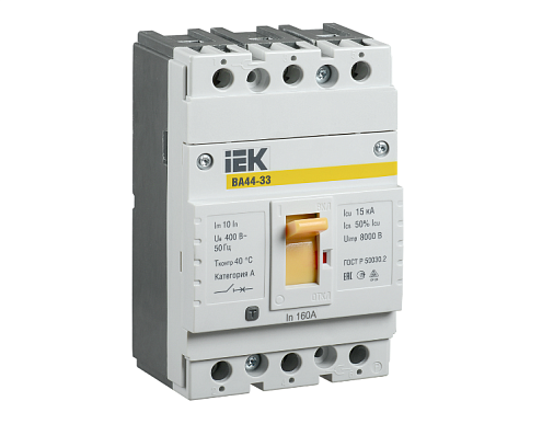 Выключатель автоматический 3п 160А 15кА ВА44 33 IEK SVA4410-3-0160: фотография 1