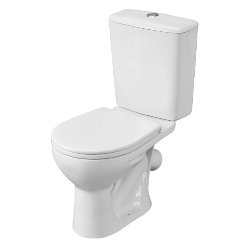 Унитаз-компакт Santeri  Орион арматура+сиденье, белый, антивсплеск, косой выпуск: фотография 1