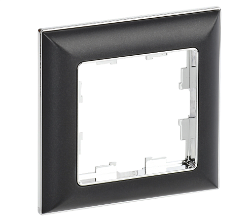 Рамка 1-местная BRITE РУ-1-Бр хром/черный IEK BR-M12-12-2-K23: фотография 1