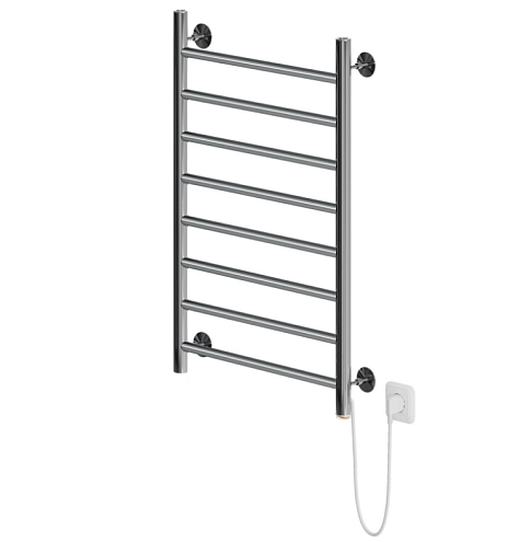 Полотенцесушитель Mixline Vega  80х50 кнопочный выключатель, 340Вт, 8 перекладин прямые, правый, электрический: фотография 1