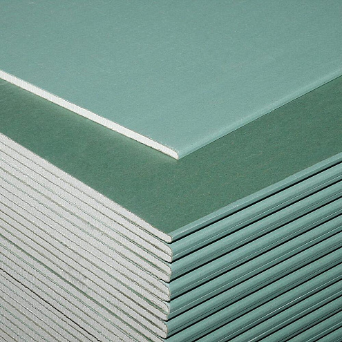 Гипсокартонный лист влагостойкий Гипсополимер 2500х1200х12,5мм  : фотография 1