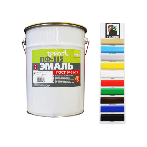 Эмаль ПФ-115 (ГОСТ 6465-76) «ТРИОЛЬ» Белая глянцевая RAL9016,  5,0кг: фотография 1