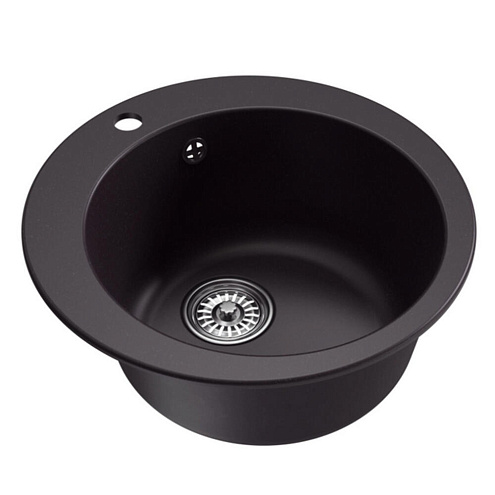 Мойкa ML-GM13 круглая, шоколад (345), 495 мм глубина чаши 200 мм: фотография 1