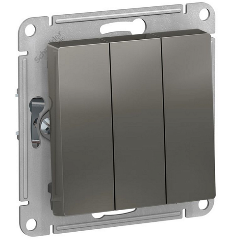 Механизм выключателя 3-кл. ATLAS DESIGN (сх.1+1+1) 10АХ сталь SchE ATN000931: фотография 1