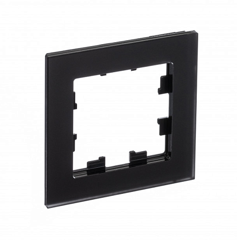 Рамка 1-местная AtlasDesign Nature матовое стекло черный Systeme Electric ATN331001: фотография 1