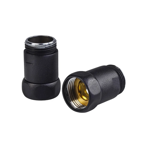 Прямое соединение 1&quot;х1&quot; ВР-НР черный матовый: фотография 1