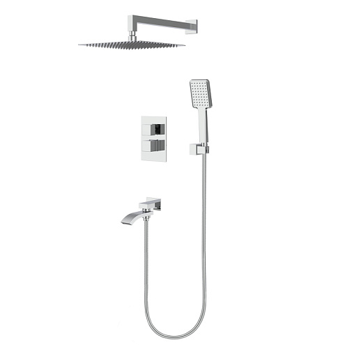 Душевая система термостат  G7107-40 GAPPO встраиваемая, лейка &quot;Тропический душ&quot; хром: фотография 1