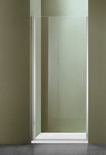 Душевое ограждение SANTREK AQUA Luna- DP- 1000-C-Chrome 1000х1850 прямое стекло прозрачное 5мм, профиль Хром: фотография 1