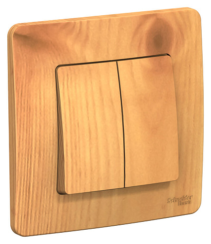 Выключатель 2-кл. СП Blanca 10А IP20 (сх. 5) 250В ясень SchE BLNVS010505: фотография 1