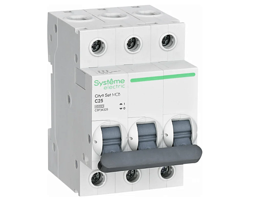 Выключатель автоматический модульный 3п C 25А 4.5кА City9 Set 400В SE C9F34325: фотография 1