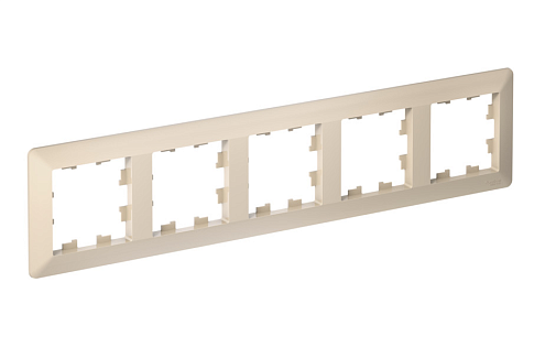 Рамка 5-местная AtlasDesign Air бежевый/дымчатый белый Systeme Electric ATN220205: фотография 1