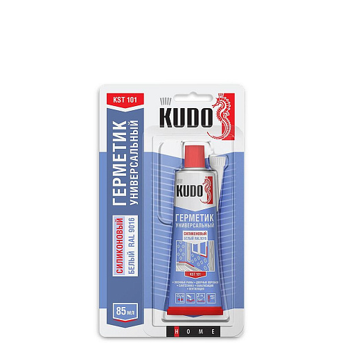 Герметик KUDO KSK-101 силиконовый универсальный, белый, 85мл: фотография 1