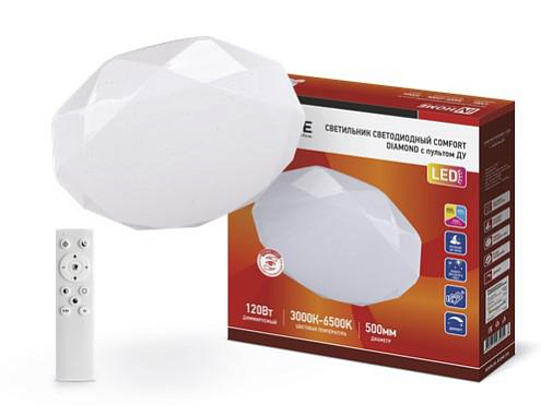Светильник светодиодный COMFORT DIAMOND 120Вт 230В 3000-6500К 9600лм 500х80мм с пультом ДУ IN HOME 4690612035055: фотография 1