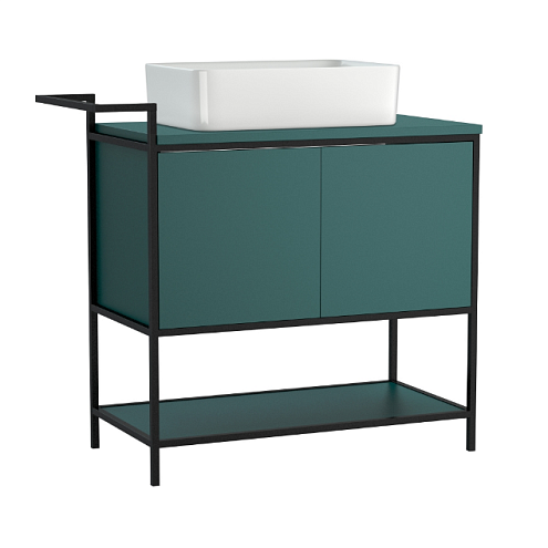 Тумба под раковину напольная BOTANIQUE 100 для CREA 50 зелёный: фотография 1