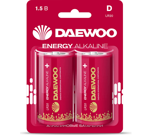 Элемент питания алкалиновый D/LR20 1.5В Energy Alkaline 2021 BL-2 (уп.2шт) DAEWOO 5030022: фотография 1