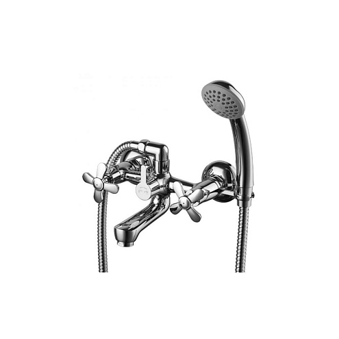 Смеситель Lemark &quot;Партнер&quot; LM6542C для ванны двуручный с коротким изливом дивертор с керамическими пластинами хром: фотография 1