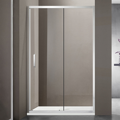 Душевое ограждение SANTREK AQUA Iris- DF-1200-C-Chrome 1200х1850 прямое стекло прозрачное 6мм, профиль хром  : фотография 1