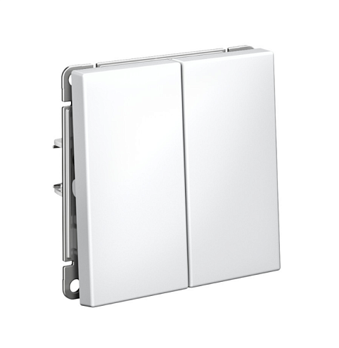 Выключатель 2-клавишный ArtGallery 10AX быстрозажимными клеммами механизм белый Systeme Electric GAL000151S: фотография 1